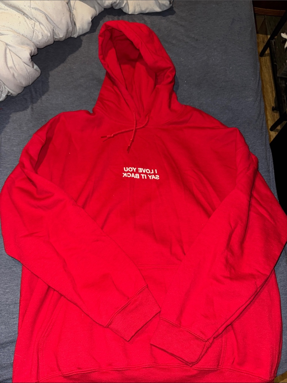 Lonely Ghost ‘I Love You Say it Back’ Red Hoodie Sweatshirt